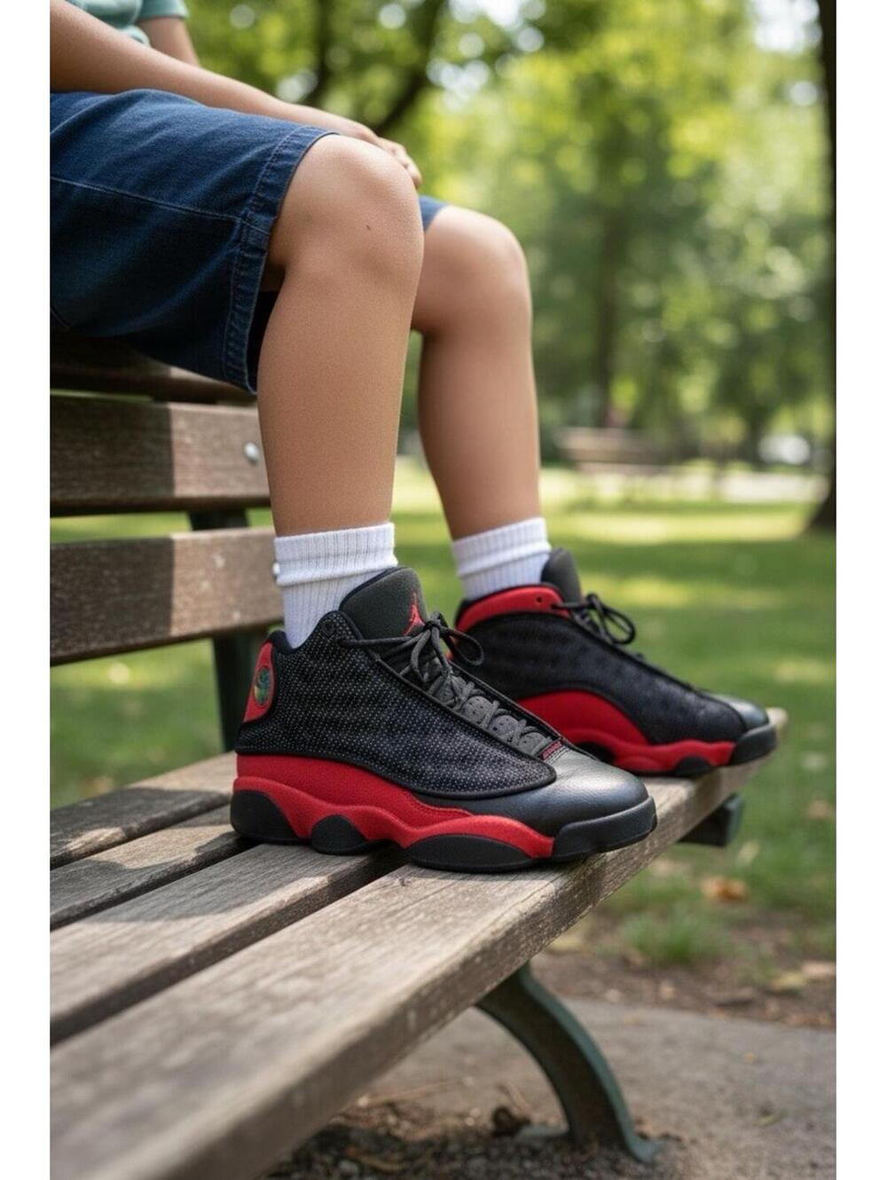 Nike Jordan 13 Retro Bred 2017 Black True Red White 414571-004 Kids Size 5Y